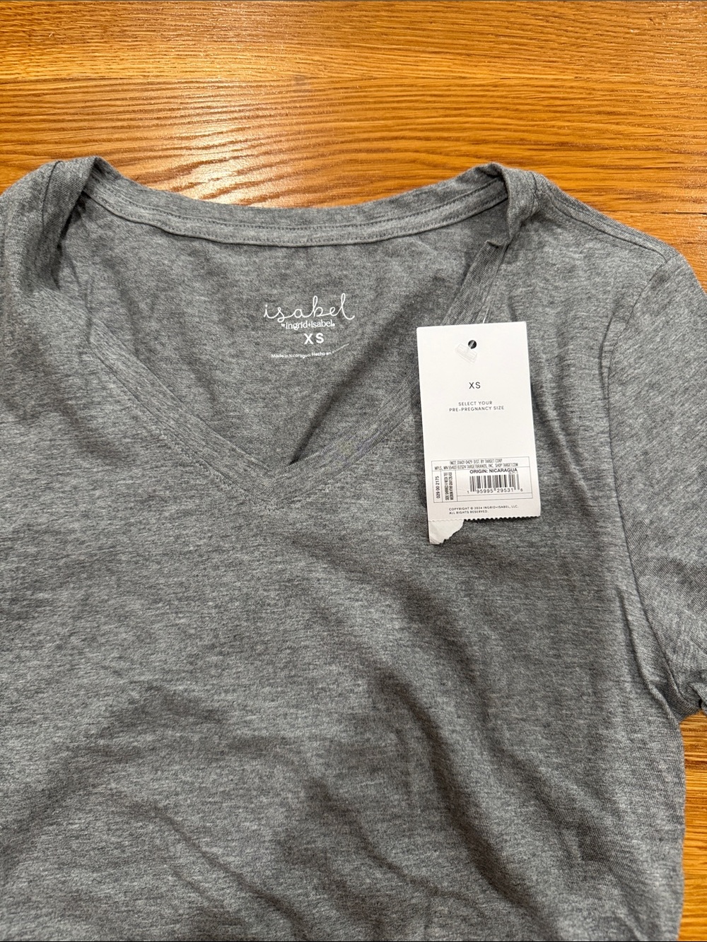 Isabel Maternity by Ingrid & Isabel Heather Gray V-Neck Short Sleeve Tee